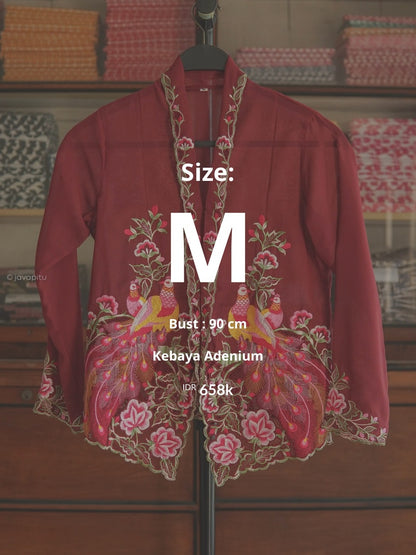 Kebaya Merak Maroon -Handmade Bordir - JavaPitu