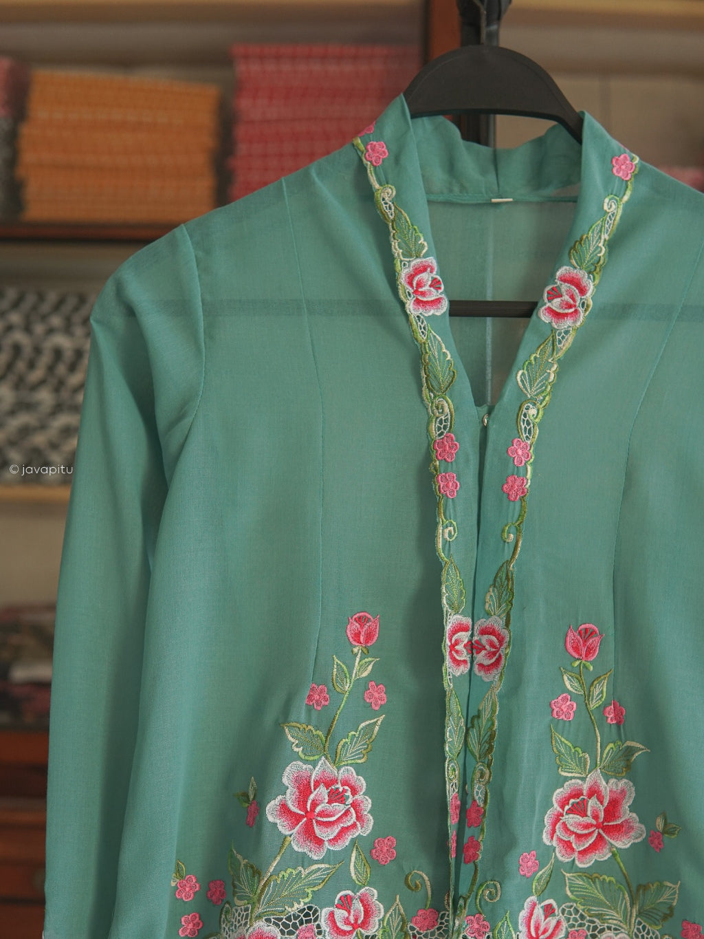 Kebaya Tosca Bunga - Handmade Bordir - JavaPitu