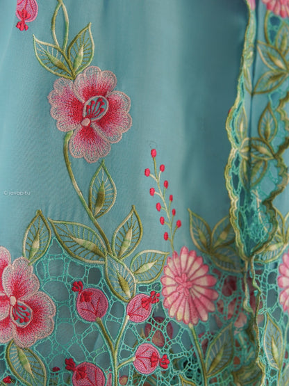 Kebaya SkyBlue Kerancang - Handmade Bordir - JavaPitu