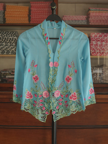 Kebaya SkyBlue Kerancang - Handmade Bordir - JavaPitu