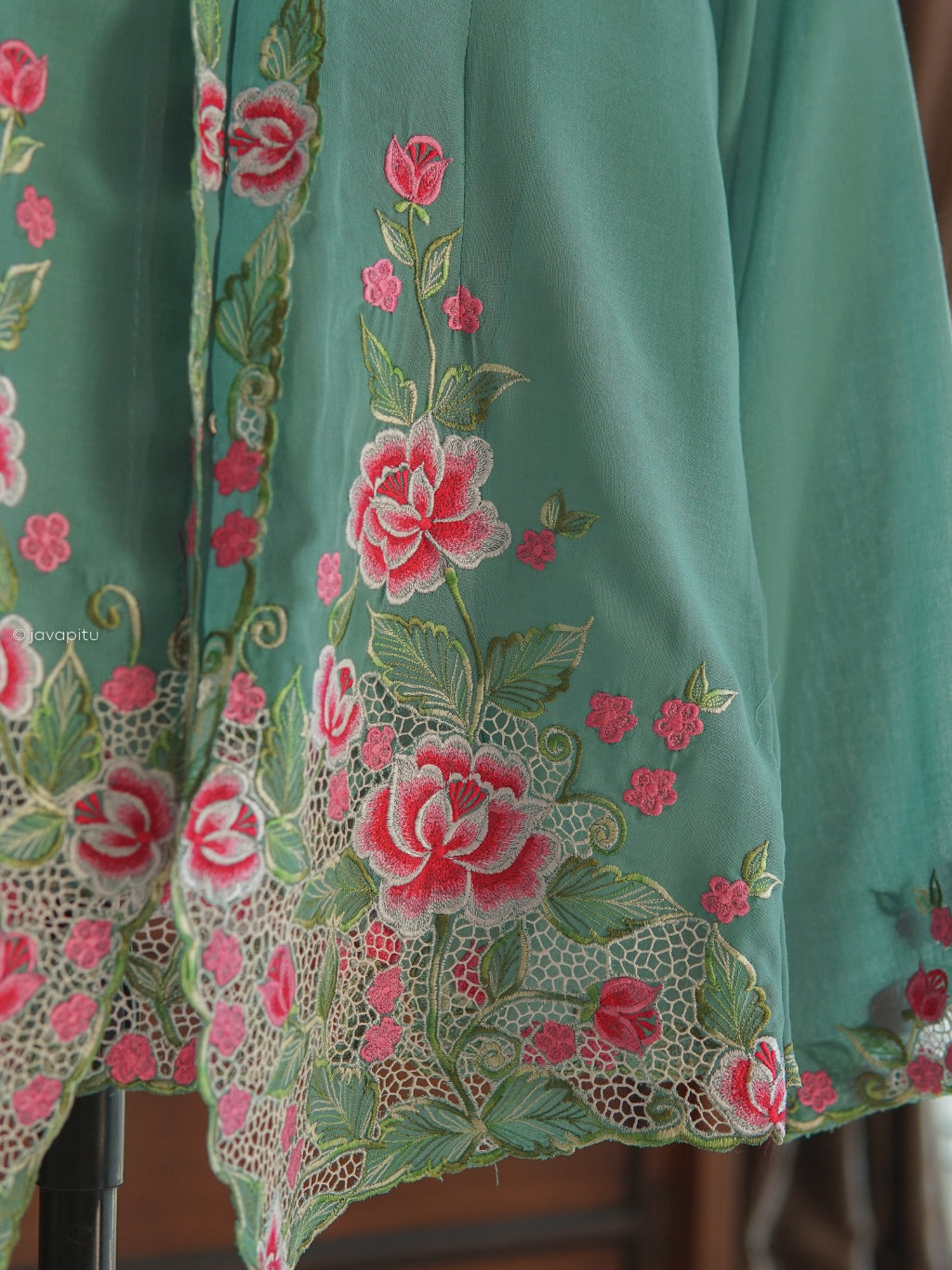 Kebaya Tosca Bunga - Handmade Bordir - JavaPitu