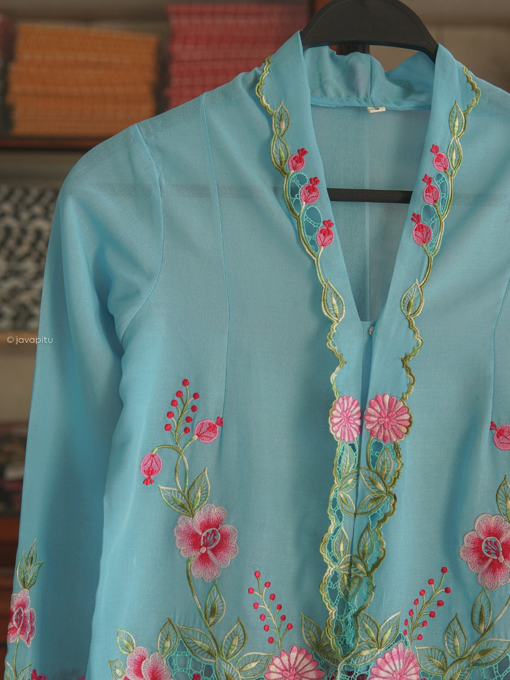 Kebaya SkyBlue Kerancang - Handmade Bordir - JavaPitu