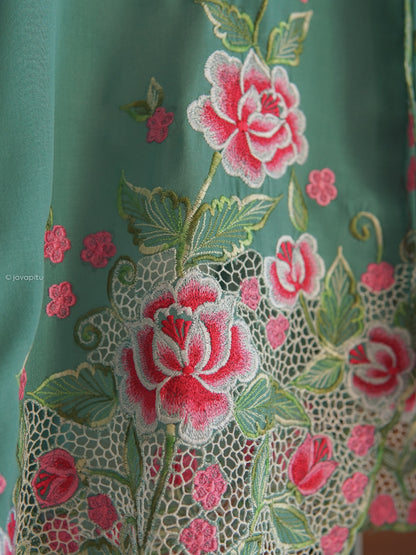 Kebaya Tosca Bunga - Handmade Bordir - JavaPitu