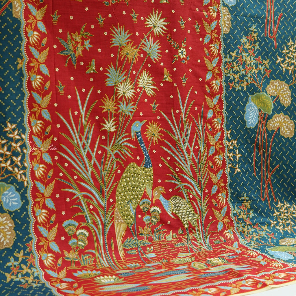 JavaPitu - Kain Batik Halus - L. Metzelaar - Pekalongan - Merah Biru - 6351