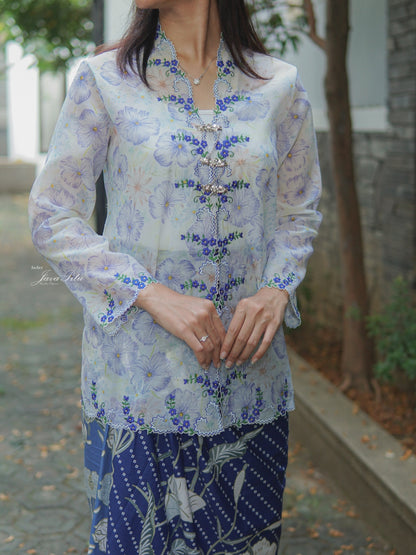 JavaPitu - Kebaya Handmade Halus - CelestFlora - Kebaya Biru - 6429