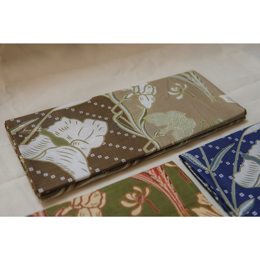 JavaPitu - Kain Batik Halus Arum Lily - Kain Lilit - Rok Lilit - 6404 - Hijau Coklat