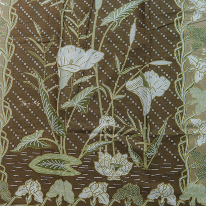 JavaPitu - Kain Batik Halus Arum Lily - Kain Lilit - Rok Lilit - 6404 - Hijau Coklat