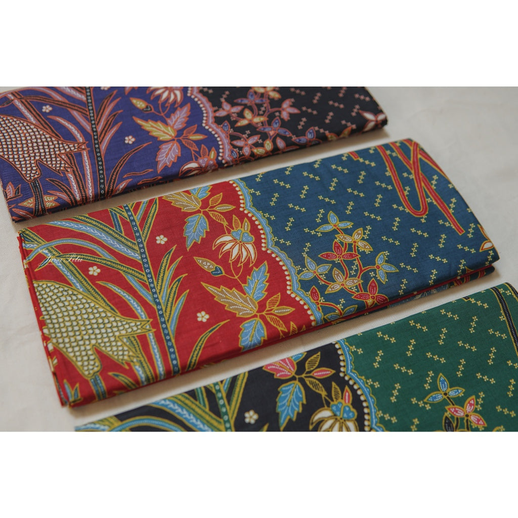 JavaPitu - Kain Batik Halus - L. Metzelaar - Pekalongan - Merah Biru - 6351