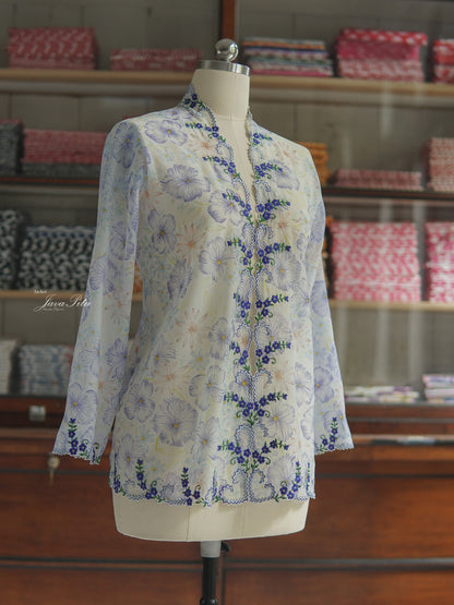 JavaPitu - Kebaya Handmade Halus - CelestFlora - Kebaya Biru - 6429