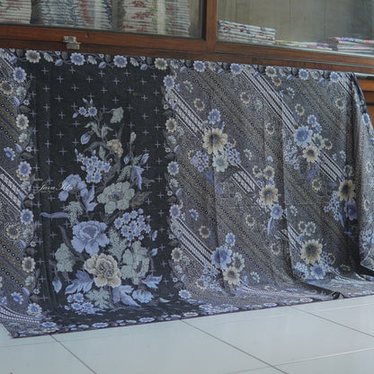 JavaPitu - Kain Batik Halus - DjawaBaru - Magnolia Hijau Biru - 6431 Kain Lilit - Sarung Lilit