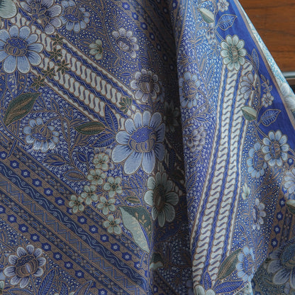 JavaPitu - Kain Batik Halus - DjawaBaru - Magnolia Biru - 6431 - Kain Lilit - Sarung Lilit