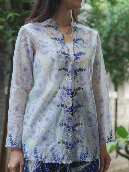 JavaPitu - Kebaya Handmade Halus - CelestFlora - Kebaya Biru - 6429