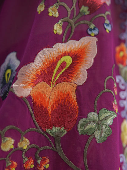 JavaPitu - Kebaya Peranakan Royal Trumpet - Handmade Embroidery - 6406