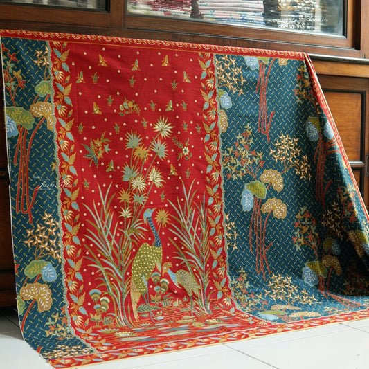 JavaPitu - Kain Batik Halus - L. Metzelaar - Pekalongan - Merah Biru - 6351