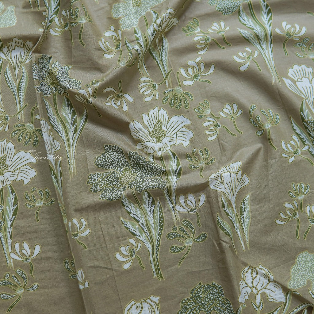JavaPitu - Kain Batik Halus Arum Lily - Kain Lilit - Rok Lilit - 6404 - Hijau Coklat