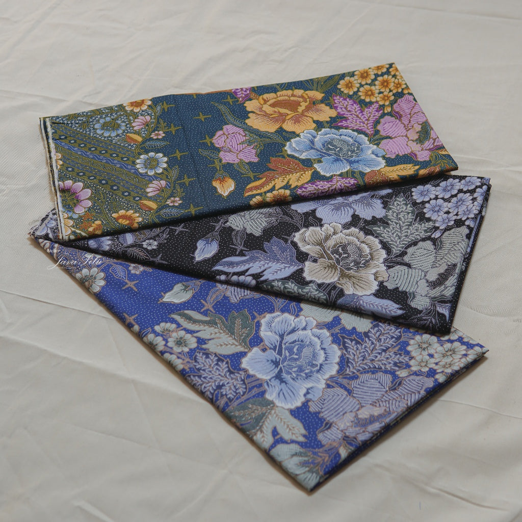 JavaPitu - Kain Batik Halus - DjawaBaru - Magnolia Hijau Biru - 6431 Kain Lilit - Sarung Lilit