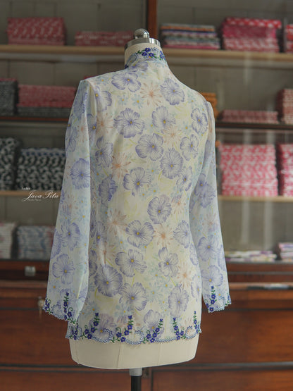 JavaPitu - Kebaya Handmade Halus - CelestFlora - Kebaya Biru - 6429