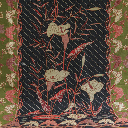 JavaPitu - Kain Batik Halus Arum Lily - Kain Lilit - Rok Lilit - 6404 -  Warm Olive