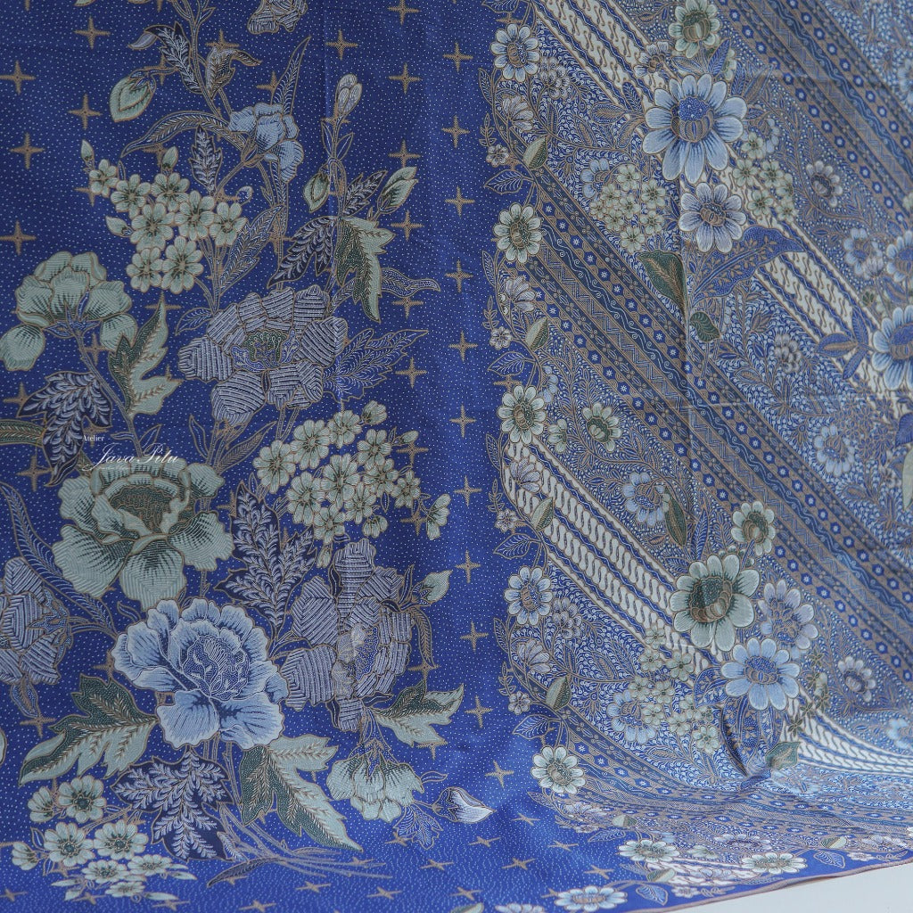 JavaPitu - Kain Batik Halus - DjawaBaru - Magnolia Biru - 6431 - Kain Lilit - Sarung Lilit