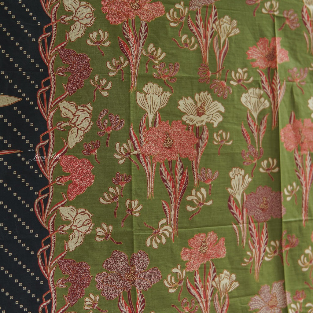 JavaPitu - Kain Batik Halus Arum Lily - Kain Lilit - Rok Lilit - 6404 -  Warm Olive