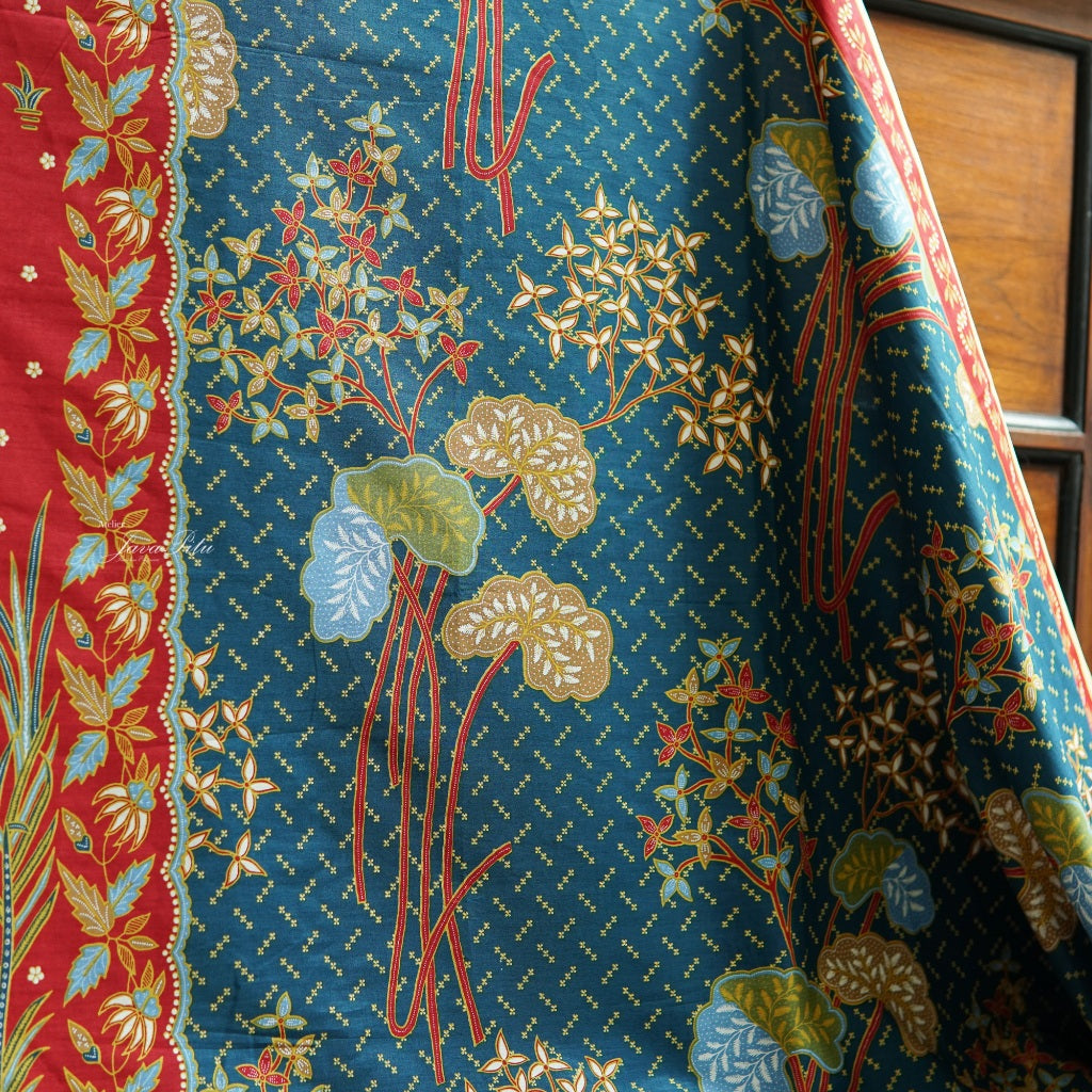 JavaPitu - Kain Batik Halus - L. Metzelaar - Pekalongan - Merah Biru - 6351