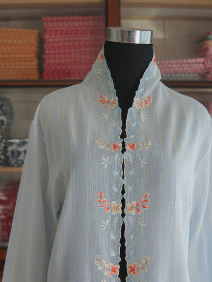 Kebaya Harmony Nest Blue by JavaPitu - Handmade Embroidery