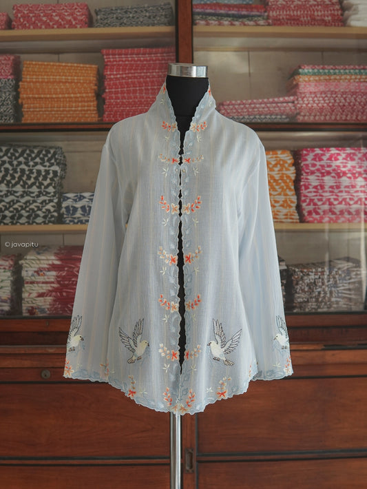 Kebaya Harmony Nest Blue by JavaPitu - Handmade Embroidery