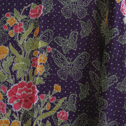 JavaPitu - Sarung Batik Cap Rayon Paris Handmade - Bunga Magnolia - LavenderSymphony