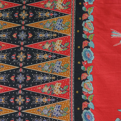 Kain Batik - Tumpal Hokokai Merah - Pekalongan - JavaPitu