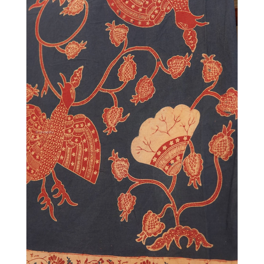 Batik Kuno Burung Merak Biru. Ca.1960