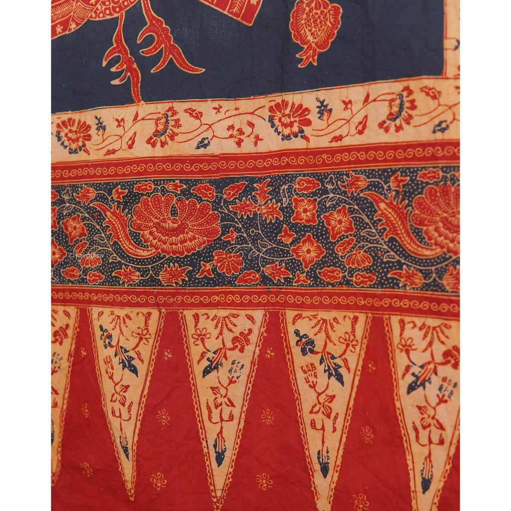 Batik Kuno Burung Merak Biru. Ca.1960