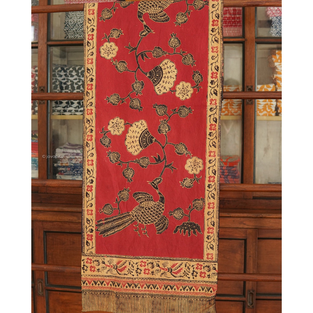Batik Kuno Burung Merak Merah. Ca.1960