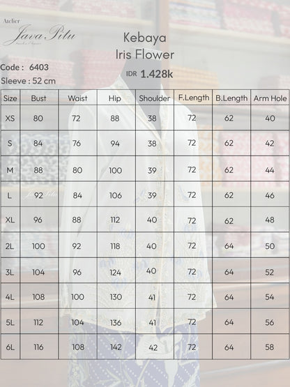 JavaPitu - Kebaya Iris Flower - Handmade - 6403