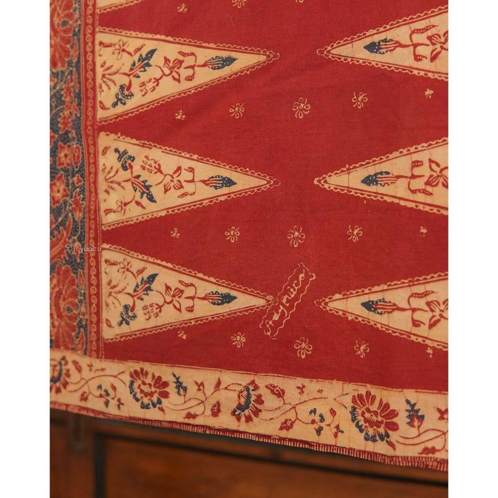 Batik Kuno Burung Merak Biru. Ca.1960