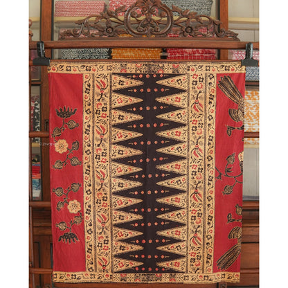 Batik Kuno Burung Merak Merah. Ca.1960