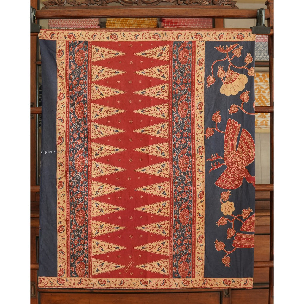 Batik Kuno Burung Merak Biru. Ca.1960