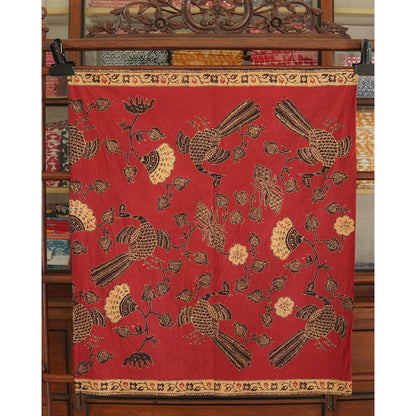 Batik Kuno Burung Merak Merah. Ca.1960