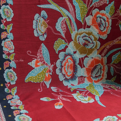Kain Batik - Tumpal Hokokai Maroon - Pekalongan - JavaPitu
