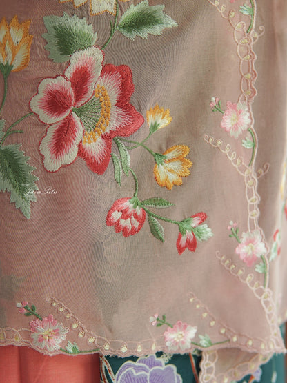 JavaPitu - Kebaya Outer Peranakan - Pesona Sekar Raya - Handmade Embroidery