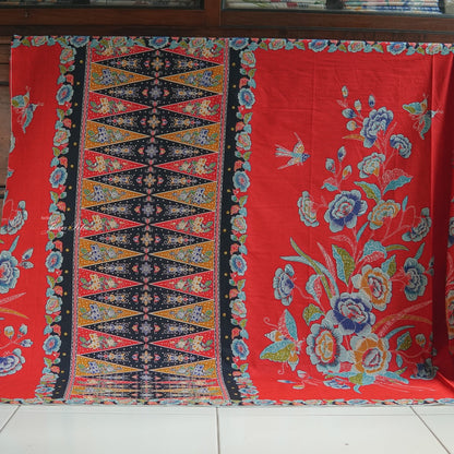 Kain Batik - Tumpal Hokokai Maroon - Pekalongan - JavaPitu