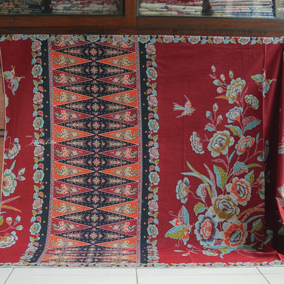 Kain Batik - Tumpal Hokokai Biru - Pekalongan - JavaPitu