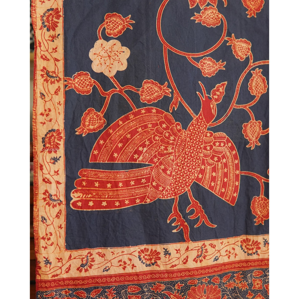 Batik Kuno Burung Merak Biru. Ca.1960
