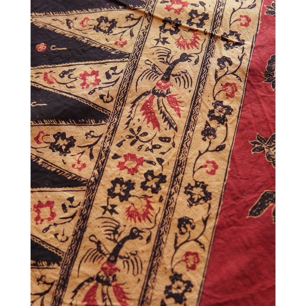 Batik Kuno Burung Merak Merah. Ca.1960