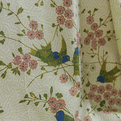 JavaPitu Kain Batik Katun Premium Bunga Sakura Warna Sage, Halus Nyaman Ukuran 200×105 cm - 6458