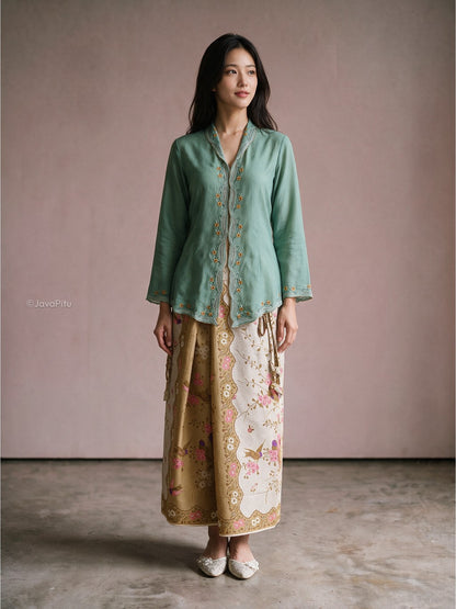 JavaPitu - Kebaya Peranakan Sage Kembang V.2 - 6503