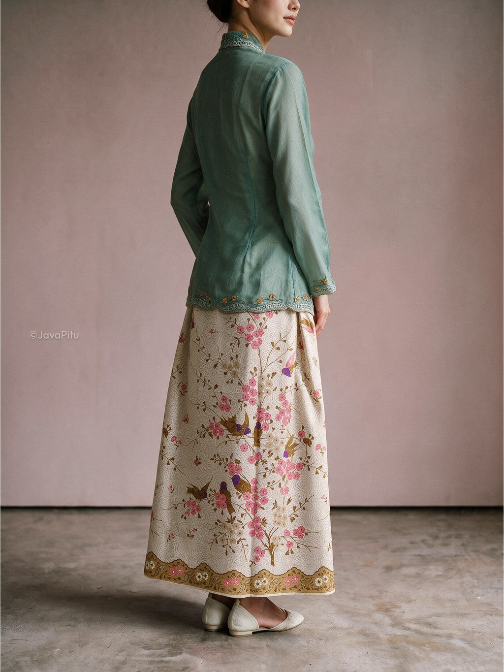 JavaPitu - Kebaya Peranakan Sage Kembang V.2 - 6503