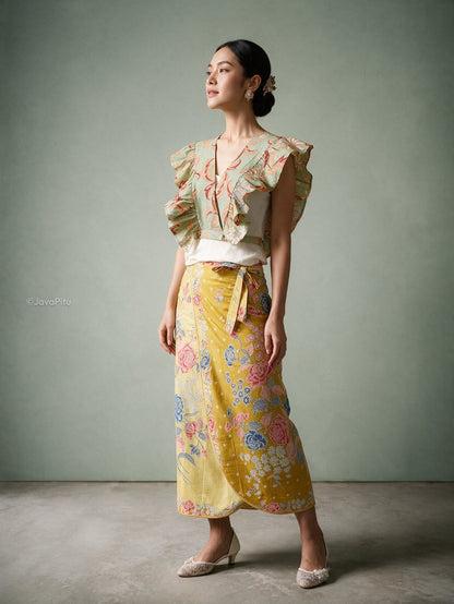 Javapitu - Vest Morpho dan Rok Lilit Tulip dahlia series - All size