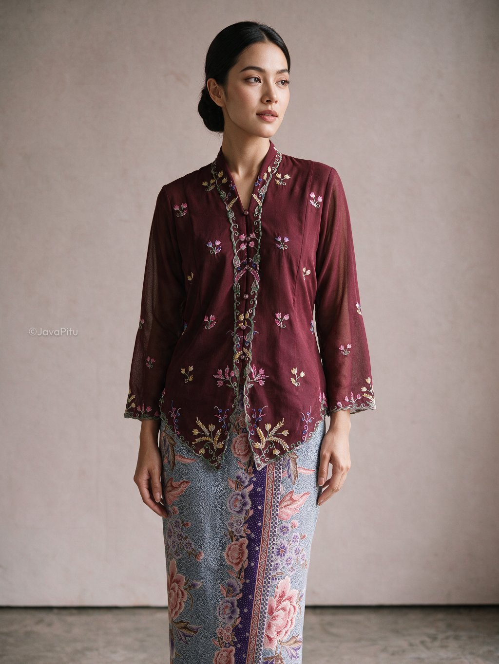 Javapitu - Kebaya Tabur bunga - Direct embroidery - 6519