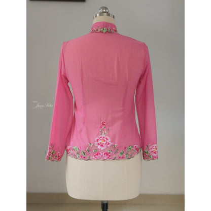 JavaPitu - Kebaya Magnolia Pink - Direct Embroidery - 6507