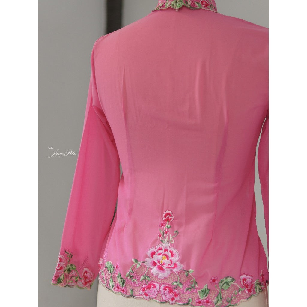 JavaPitu - Kebaya Magnolia Pink - Direct Embroidery - 6507